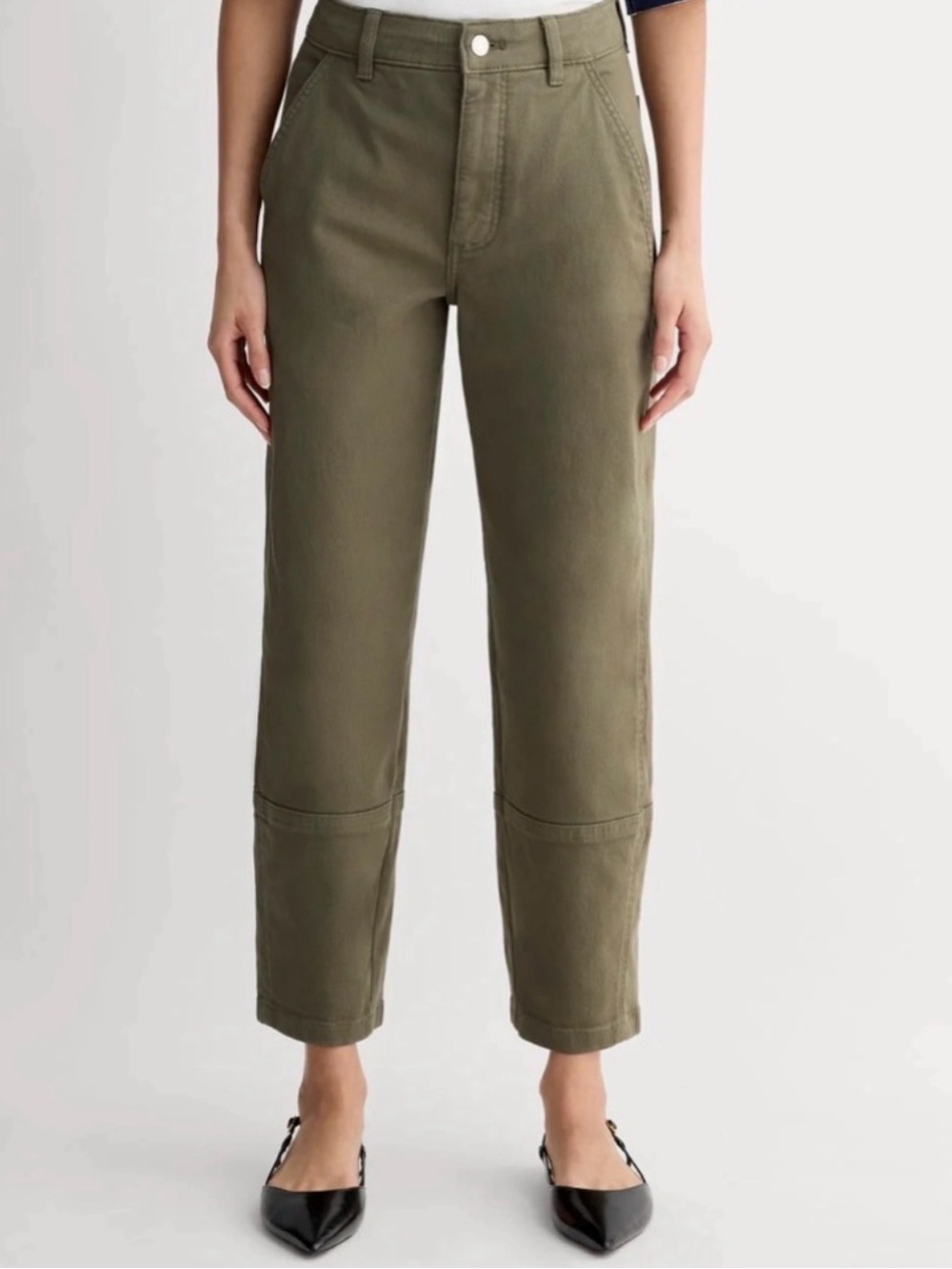 Everlane Olive Barrel Utility Jeans